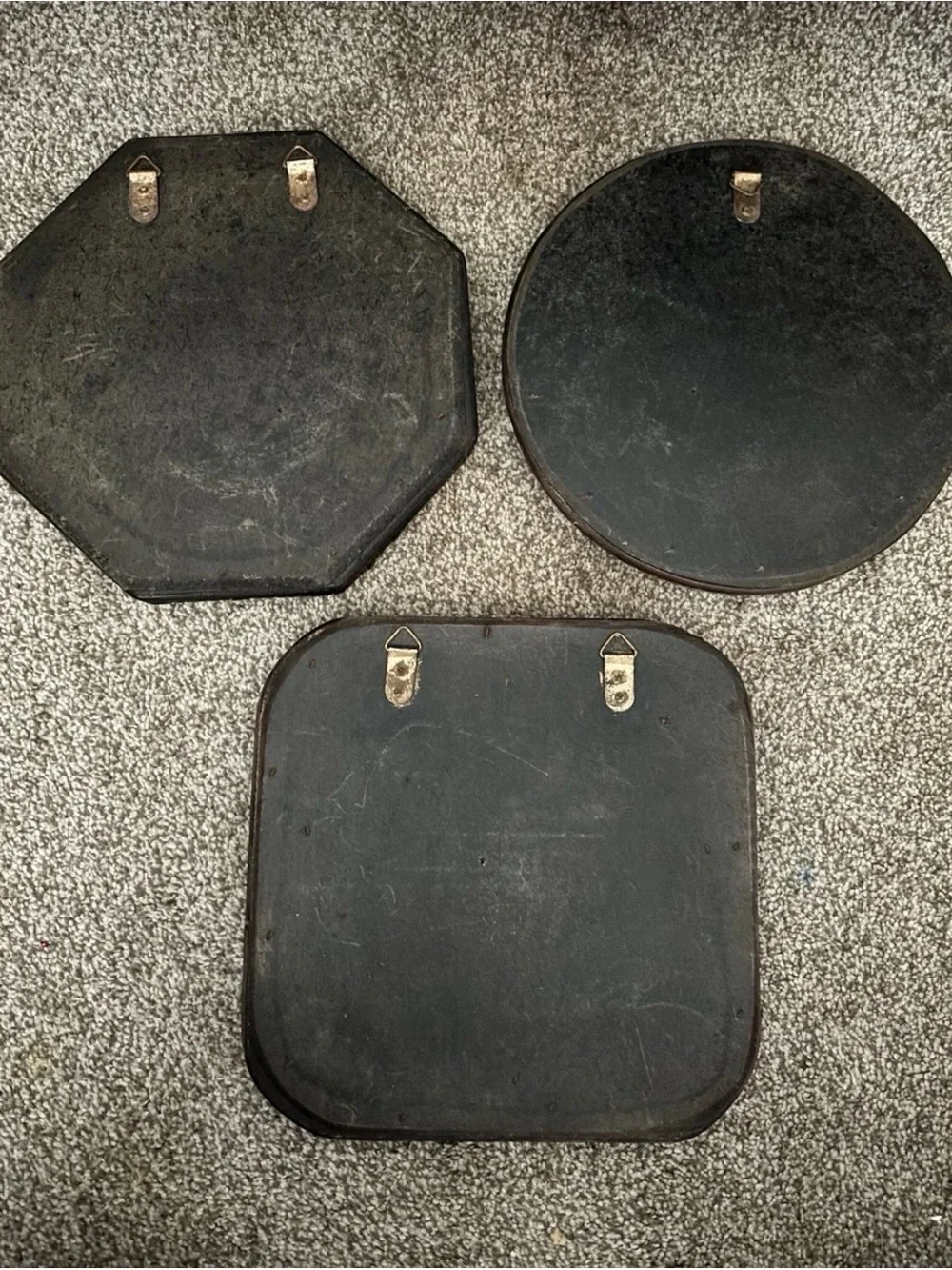 Vintage Boho Woven Wall Mirror Set of 3 10”x10” Asian Rattan Style Decor